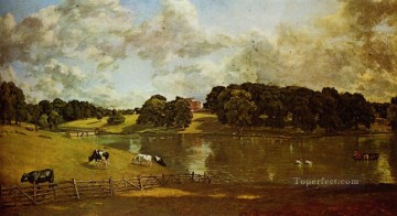 ブルック川の流れ Painting - ウィブンホー パーク エセックス ロマンチックな風景 ジョン コンスタブル ストリーム